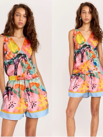Nwt- Romy “Rodeo” Print V-Neck Cami